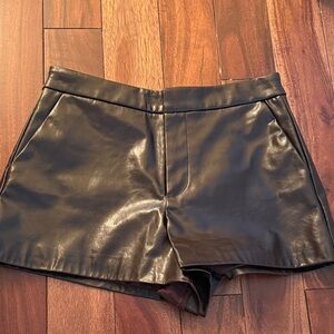 Zara Brown Leather Shorts